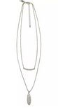 Inc Silver-Tone Crystal Bar and Drop Layered Pendant Necklace