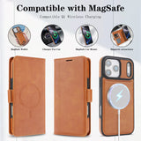 Wireless Charging Magnetic Leather Phone Case