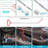 18-piece car emergency kit with window wedge, air wedge bag pump, long distance grabber, automatic trim and removal tool
