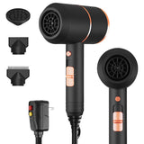 1800W Hair Dryer Portable Compact Hair Blow Dryer with Cool/Warm/Hot Wind with Diffuser Concentrator/Comb Nozzle ALCI Plug Overheat Protection for Women Man Straight Curly Hair