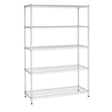 Hyper Tough Chrome Wire Shelf 5-Tier Heavy Duty 72"H x 48"W x 16"D, 3000lb Total Capacity