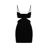 Off White Cut Out Ribbed Mini Dress Women