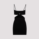 Off White Cut Out Ribbed Mini Dress Women