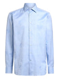 Etro Men Cotton Jacquard Shirt With Gecko Motif