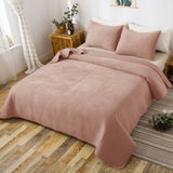 Kasentex Lightweight Plush Velvet Quilt Set Queen/King - Soft All Season Bedspread Coverlet