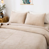 Kasentex Lightweight Plush Velvet Quilt Set Queen/King - Soft All Season Bedspread Coverlet