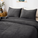 Kasentex Lightweight Plush Velvet Quilt Set Queen/King - Soft All Season Bedspread Coverlet