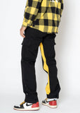 Blank State Men's Snap Cargo Pants in Black/Yellow
