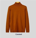Mens Loose-fitting Warm Turtleneck Knit Sweater