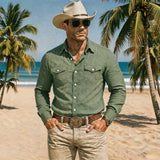 Mens Fashionable Loose-Fit Lapel Shirt For Summer
