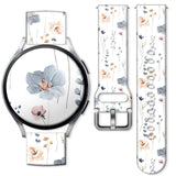 AURASWAY Sport Bands Compatible for Galaxy Watch 6 Band/Galaxy Watch 5/Galaxy Watch 4 Band Galaxy Watch 5 Pro/Galaxy Watch 3/Active 2 Watch 20mm Soft Silicone Sports Strap Women Men(Cute Flower)