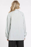 Mittoshop Button Down Striped Long Sleeve Shirt
