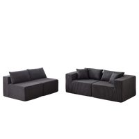 104-Inch Corduroy  Modular L Shaped Sectional Sofa,Luxury Floor Couch Set,Upholstered Indoor Furniture,Foam-Filled Compressed Sofa for Living Room,Bedroom,4 PC Free Combination