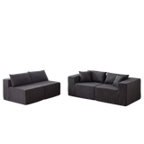 104-Inch Corduroy  Modular L Shaped Sectional Sofa,Luxury Floor Couch Set,Upholstered Indoor Furniture,Foam-Filled Compressed Sofa for Living Room,Bedroom,4 PC Free Combination