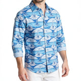 Nautica Blue Mens Printed Classic Fit Button-Down Shirt, Size XL