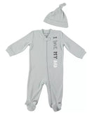 Chickpea Baby Boys I Love My Dad 2-Piece Coverall Set – Gray, Size 3/6 Months