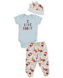 Chickpea Baby Boys 3-PC. Cotton Bodysuit, Pants & Hat Set