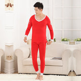 Men's tights Modal basic round neck thermal underwear set