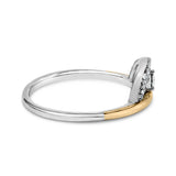 14K Yellow Gold Plated Sterling Silver 1/10 Cttw Diamond Arc Ring
