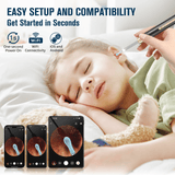 KEKOY Ear Camera and Wax Remover, Ear Wax Removal Tool, Upgraded Ear Cleaner with 1296P Camera, Smart Visual Earwax Remove Kits with 7 Pcs Ear Set for Daily Ear Pick, 6 LED Lights, Sky Blue