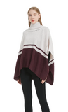Save the Ocean Sustainable Color Block Pullover Turtleneck Poncho