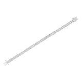 14K White Gold 5.0 Cttw Princess Cut Diamond Invisible Set Alternating Size D Shaped Links Tennis Bracelet (H-I Color, SI2-I1 Clarity) - 7â€