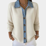 Womens Loose-fit Long-sleeve Printed Blouse