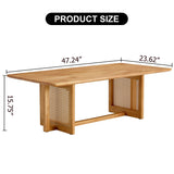 Natural Rubber Wood and Solid Wood Minimalist Coffee Table