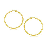 14k Yellow Gold Polished Hoop Earrings (3x30mm)