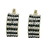 18k Gold-filled Emerald Crystal Pavé High-polish Cubic Zirconia Earrings