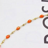 18K Gold Filled High Polish Finish Oval Crystal Ankle Bracelet
