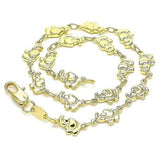 18k Gold Filled High Polish Finsh Elephant Link Anklet Bracelet