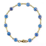 18k Gold Filled High Polish Finsh Evil Eye Bracelet