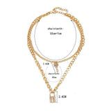 18K Gold Key Lock Necklace