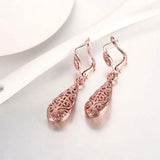 18K Gold Laser Cut Filigree Drop Earrings - Assorted Colors