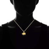 18K Gold Plated Happy Elephant Pendant Necklace