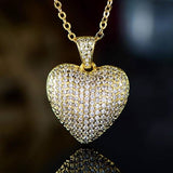 18k Gold Plated Puffed Heart Pendant Necklace