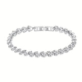 18K Golden Plated Stainless Steel Bracelet with Rhinestone Embellishments
