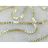 18K Solid Gold Box Chain Necklace Unisex