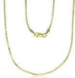 18K Solid Gold Box Chain Necklace Unisex