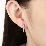 18K White Gold and Swarovski Element Crystal Petite Earrings