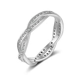 18K White Gold Braided Eternity Band