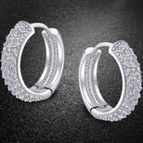 18K White Gold Micro Pave Petite Huggie Earrings