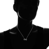 18K White Gold Plated Double Infinity Necklace