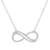 18K White Gold Plated Double Infinity Necklace