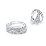 18K White Gold Plated Rolling Eternity Ring Made with Swarovski Elements