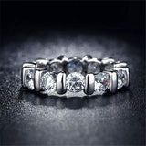 18k White Gold Round Cut Eternity Band