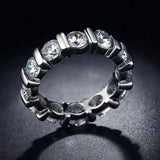 18k White Gold Round Cut Eternity Band
