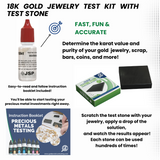 JSP 18K Gold Jewelry Test Kit Acid Solution Detect Precious Metals with Scratch Stone