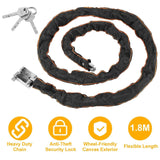 1.8m Bike Chain Lock with 3 Keys Heavy Duty Security Lock